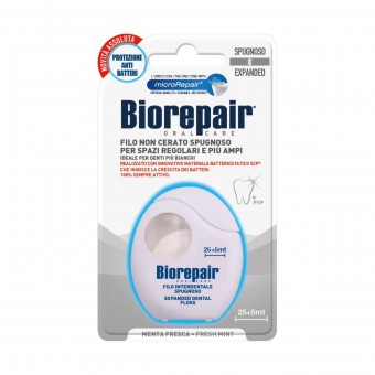 BIOREPAIR FILO INTEDENTALE NON CERATO SPUGNOSO 25+5 MT ALLA MENTA FRESCA, ACCESSORI PULIZIA DENTI, S151178, 71947