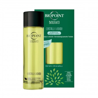 BIOPOINT BIOLOGICO CRISTALLI LIQUIDI CON OLIO DI LINO, MANDORLA e CARTAMO PER TUTTI I TIPI DI CAPELLI 50 ML, DOPO SHAMPOO, S151143, 71960