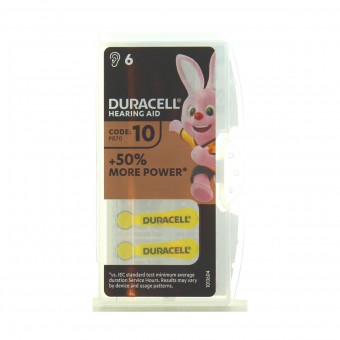 DURACELL BATTERIA PER APPARECCHI ACUSTICI 1,45V 6 PZ CODE 10 PR70 , PILE, S150541, 72179