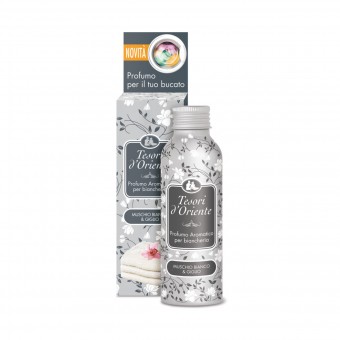 TESORI D'ORORIENTE PROFUMO AROMATICO PER BIANCHERIA BUCATO LAVATRICE MUSCHIO BIANCO & GIGLIO 100 ML, TRATTAMENTO BUCATO, S149703, 72302