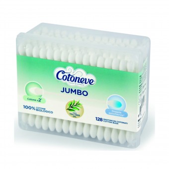 COTONEVE 128 BASTONCINI COTONATI JUMBO IN SCATOLA, BASTONCINI COTONE, S149533, 72311