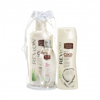 NATURAL HONEY SACCHETTO TRASPARENTE 3 PZ (DOCCIA COCO ADDICTION 650 ML + BODY LOTION COCO ADDICTION 330 ML + BODY OIL & GO! COCO, TRATTAMENTO CORPO, S149530, 72312
