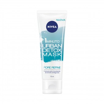 NIVEA VISO MASK URBAN DETOX AUTO-RISCALDANTE PORE REFINE 1 MINUTO 75 ML, CURA VISO DONNA, S149373, 72378