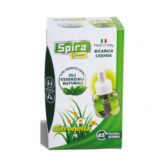 SPIRA GREEN CITRONELLA RICARICA LIQUIDA 45 GIORNI, INSETTICIDI VOLANTI, S147971, 72893