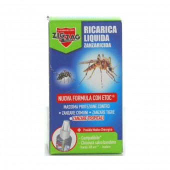 ZIG ZAG RICARICA LIQUIDA ZANZARICIDA PER DIFFUSORE ELETTRICO 30 ML , INSETTICIDI VOLANTI, S147936, 72901