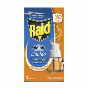 RAID LIQUIDO FIORI D'ARANCIO RICARICA 30 NOTTI, INSETTICIDI VOLANTI, S147746, 72934