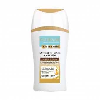 CLINIANS LATTE & OLIO LATTE DETERGENTE ANTI AGE CON OLIO DI ARGAN 200 ML, PULIZIA VISO DONNA, S147304, 73005