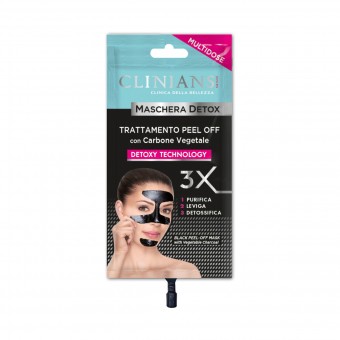 CLINIANS MASCHERA DETOX PEEL OFF NERA CON CARBONE VEGETALE 20 ML, CURA VISO DONNA, S147300, 73009