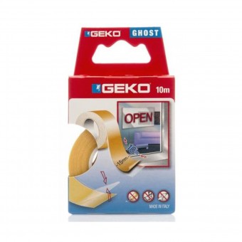 GEKO NASTRO BIADESIVO TRASPARENTE MM 15x10 MT IN BOX, PENNE, MATITE, COLORI & CO, S146774, 73201