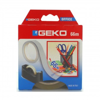 GEKO NASTRO TRASPARENTE ADESIVO MM 25x66 MT IN BOX, PENNE, MATITE, COLORI & CO, S146773, 73202