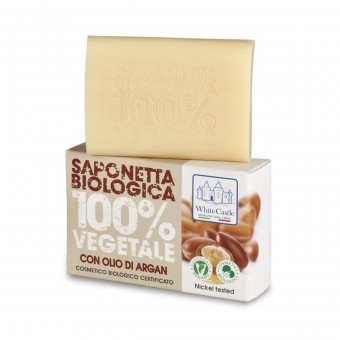 WHITE CASTLE SAPONETTA BIOLOGICA 100% VEGETALE CON OLIO DI ARGAN 125 grammi, SAPONI, S145927, 73324