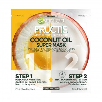 FRUCTIS MASCHERA CAPELLI NUTRITIVA COCONUT OIL 15 MLx2, FISSATIVI, S145562, 73427