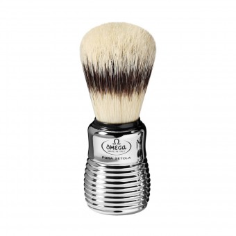 OMEGA PENNELLO DA BARBA CROMATO IN PURA SETOLA , ACCESSORI RASATURA, S144647, 73686