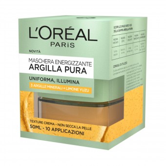 L'OREAL ARGILLA PURA GIALLA MASCHERA ENERGIZZANTE 50 ML, PULIZIA VISO DONNA, S144107, 73829