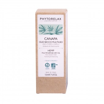 PHYTORELAX CANAPA OLIO SECCO MULTIUSO VISO - CORPO - CAPELLI IDRATANTE & ELASTICIZZANTE 100 ML, TRATTAMENTO CORPO, S154774, 74006