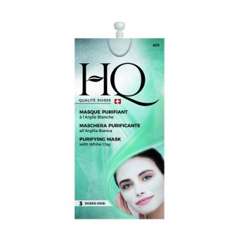 HQ MASCHERA VISO PURIFICANTE ALL'ARGILLA BIANCA 3 DOSI 15 ML, CURA VISO DONNA, S143652, 74018