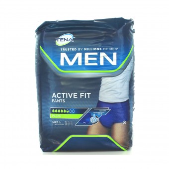 TENA MEN PANTS ACTIVE FIT PLUS MISURA L 8 PZ , INCONTINENZA ADULTI, S142326, 74246