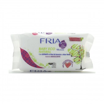FRIA BABY ECO 12 SALVIETTE POCKET CON ESTRATTI DIFIORI DI ARANCIO E ALOE VERA EFFETTO LENITIVO AZIONE ADDOLCENTE, SALVIETTINE BIMBI, S141243, 74535