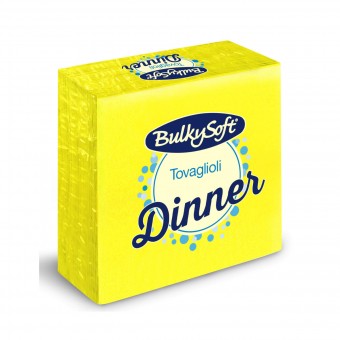 BULKYSOFT TOVAGLIOLI DINNER MISURA 38x38 2 VELI 50 PEZZI GIALLO LIMONE, TOVAGLIOLI CARTA, S139901, 74760