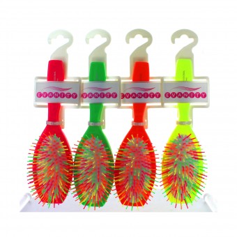 SPAZZOLA OVALE GRANDE PNEUMATICA FLUO COLORI ASSORTITI GUENZANI , ACCESSORI CAPELLI, S134115, 75754