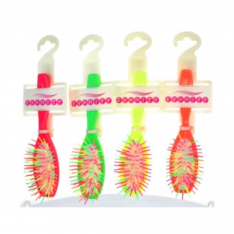 SPAZZOLA OVALE PICCOLA PNEUMATICA FLUO COLORI ASSORTITI GUENZANI , ACCESSORI CAPELLI, S134114, 75755