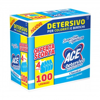 ACE DETERSIVO BUCATO LAVATRICE LIQUIDO IGIENIZZANTE CLASSICO 4 PEZZI x 25 LAVAGGI , BUCATO LAVATRICE, S134058, 75774