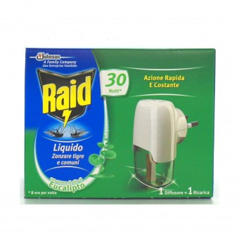 RAID INSETTICIDA DIFFUSORE + RICARICA LIQUIDA EUCALIPTO 30 NOTTI, INSETTICIDI VOLANTI, S133928, 75781