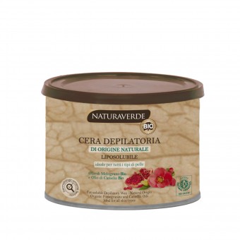 NATURAVERDE BIO CERA LIPO IN LATTA MELOGRANO E CAMELIA 400 ML , CERE DEPILATORIE, S133171, 75865