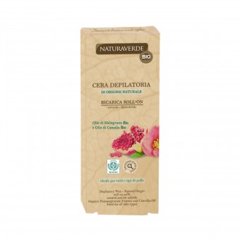 NATURAVERDE BIO CERA ROLL CON OLIO DI MELOGRANO E CAMELIA 100 GR., CERE DEPILATORIE, S133165, 75871
