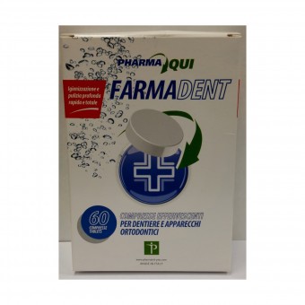 FARMADENT 60 COMPRESSE EFFERVESCENTI PER DENTIERE e APPARECCHI ORTODONTICI, CURA DENTIERE, S131120, 76057