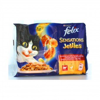 FELIX GATTI SENSATION MANZO-POMODORO E POLLO-CAROTE BUSTE 4x100 GRAMMI , NUTRIZIONE, S131090, 76074