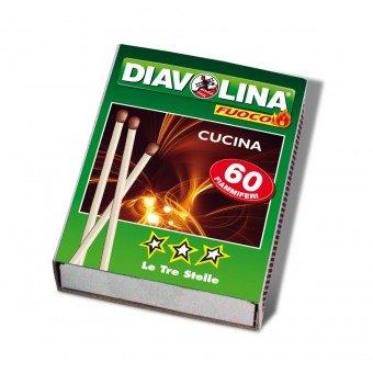 DIAVOLINA CUCINA 60 FIAMMIFERI LE TRE STELLE, ACCENDIFUOCO, S130463, 76147