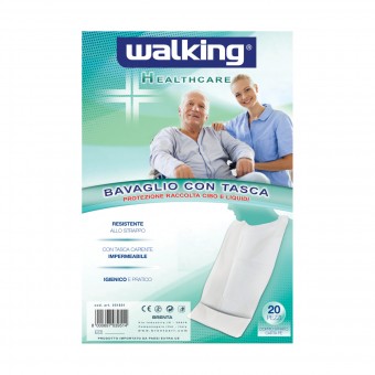 WALKING BAVAGLIO IGIENICO CON TASCA IN CARTA PE DOPPIO STRATO 20 PEZZI, MEDICAZIONE & PRONTO SOCCORSO, S129987, 76182