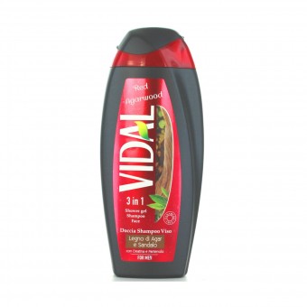 VIDAL FOR MEN DOCCIASCHIUMA SHAMPOO VISO 3in1 LEGNO DI AGAR E SANDALO 250 ML, BAGNO/DOCCIA SCHIUMA, S129924, 76191