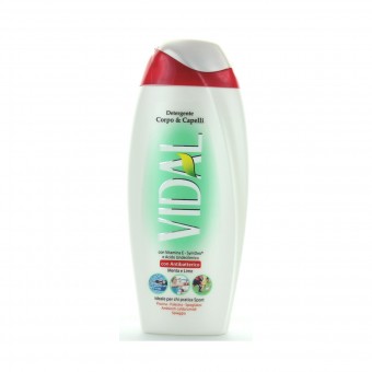 VIDAL DOCCIA DETERGENTE CON ANTIBATTERICO CORPO & CAPELLI MENTA E LIME 250 ML, BAGNO/DOCCIA SCHIUMA, S129921, 76197