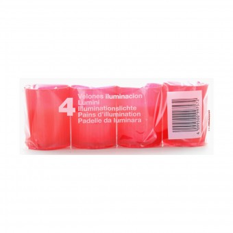 LUMINO VOTIVO SER 10B ROSSO 4 PZ. LUMINI (durata 23 ore), LUMINI, S129245, 76270