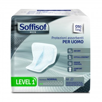 SOFFISOF PANNOLONI ADULTI MEN LEVEL 1 - 12 PZ DISPOSITIVO MEDICO CE DI CLASSE 1, INCONTINENZA ADULTI, S129221, 76278
