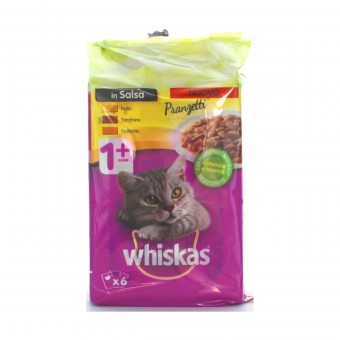 WHISKAS PRANZETTI CARNI BIANCHE- POLLO-TACCHINO 6 BUSTE DA 50 GR, NUTRIZIONE, S128498, 76402