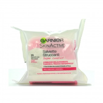 GARNIER SUPER COMFORT 25 SALVIETTE STRUCCANTI PELLI SECCHE E SENSIBILI, PULIZIA VISO DONNA, S040092, 76454