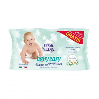 FRESH & CLEAN SALVIETTE UMIDIFICATE BIMBI BABY EASY 60 PZ , SALVIETTINE BIMBI, S127751, 76505