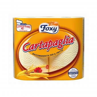 FOXY CARTA PAGLIA CARTA CUCINA 2 ROTOLI 2 VELI DECORATO, ASCIUGAMANI E CARTA CASA, S126921, 76582