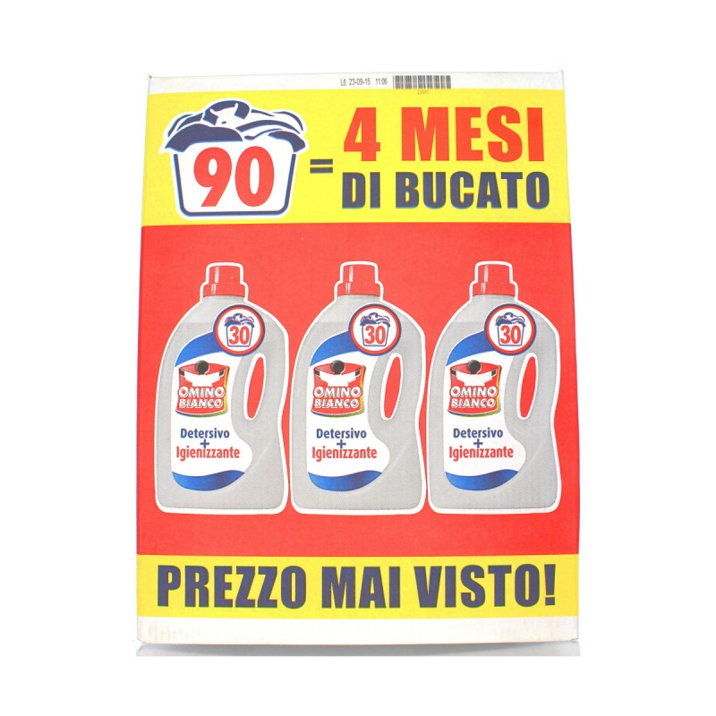 Detersivo Igienizzante Lavatrice Liquido Omino Bianco Piume