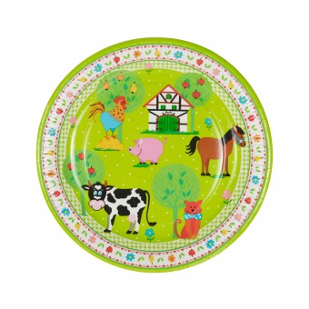 PAPSTAR PIATTI CARTA ROTONDI DIAMETRO 23 CM LITTLE FARM 10 PEZZI, ACCESSORI TAVOLA USA E GETTA, S116676, 77454