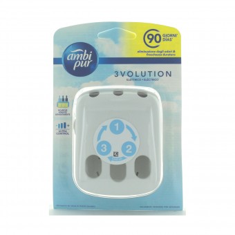 AMBIPUR 3VOLUTION DIFFUSORE ELETTRICO PER RICARICA LIQUIDA 90 GIORNI, DEODORANTI AZIONE CONTINUA, S114977, 77613