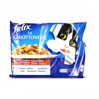 FELIX GATTI LE GHIOTTONERIE MANZO E POLLO BUSTE 4x100 GRAMMI, NUTRIZIONE, S111028, 77861