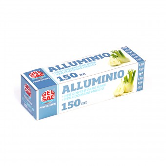 GEL SAC ROTOLO ALLUMINIO 150 METRI FORMATO PROFESSIONALE, AVVOLGENTI ALIMENTARI, S109015, 77928