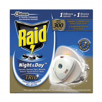 RAID NIGHT&DAY TRIO INSETTICIDA DIFFUSORE ELETTRICO BASE, INSETTICIDI VOLANTI, S106032, 78082