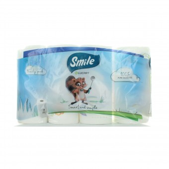 SMILE LUCART CARTA CUCINA ASCIUGATUTTO 4 ROTOLI 2 VELI 100% PURA CELLULOSA, ASCIUGAMANI E CARTA CASA, S087750, 78693