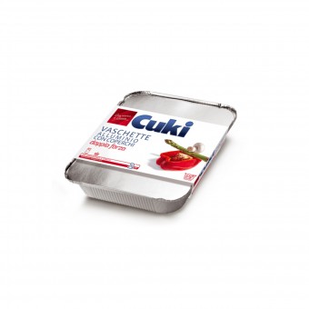 CUKI VASCHETTE ALLUMINIO CON COPERCHI (R90) PER 6 PORZIONI - 2 PEZZI - LT 2,3 (CM 28.7X22.7X4.3), SACCHETTI / VASCHETTE ALIMENTARI, S044778, 79067