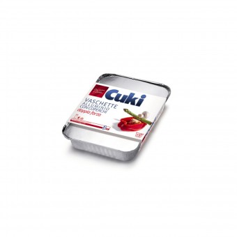 CUKI VASCHETTE ALLUMINIO CON COPERCHI (R75) PER 4 PORZIONI - 4 PEZZI - LT 1,1 (CM 22.3X17.3X3.5), SACCHETTI / VASCHETTE ALIMENTARI, S044777, 79068